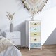 image 2 of HOMCOM Storage Chest Unit Dresser 5 Drawer Retro Style Wood White Entryway