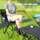 image 4 of Outsunny 4 Piece Foldable Camping Table and Chairs Set, Portable Picnic Table with 3 Chairs, Cup Holders and Carrying Bag, Outdoor Lightweight Table Set for BBQ, Picnic, Parties, Olive Green