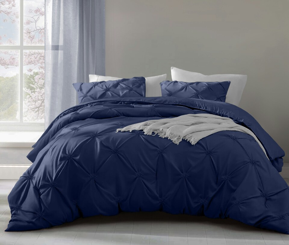 image 1 of Intimates Angelica Duvet Cover & Pillowcase Set | Blue | Navy | King