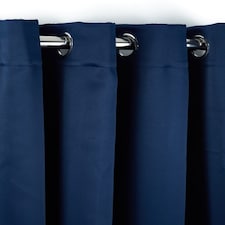 Woven Thermal Blackout Eyelet Curtains Navy 168cm x 137cm | Blue | Blue