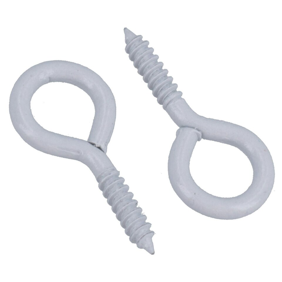 image 1 of Screw Eye Hooks Fasteners Picture Curtain Hanger 8mm Hook 30mm Length 28pc