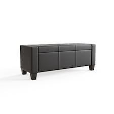 Verona Ottoman Storage Bench | Black | Black