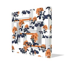 Flowers and lines (Canvas Print) 20cm x 20cm