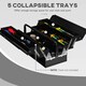 image 4 of DURHAND 3 Tier Metal Toolbox with 5 Tray Carry Handle 56cmx20cmx34cm Black Black | Silver (hinges)