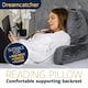 image 2 of Dreamcatcher Grey Reading Pillow Memory Foam Large Bed Cuddle Cushion, Gaming Cushion with Washable Velvet Cover | Grey | Grey | Large | 1
