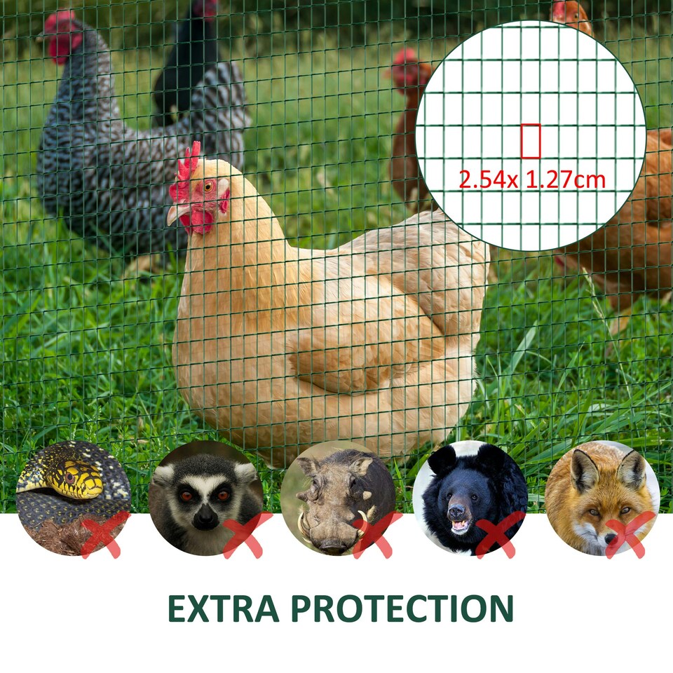 image 1 of PVC Coated Welded Wire Mesh Chicken Poultry Aviary Fence Run Hutch Pet Rabbit