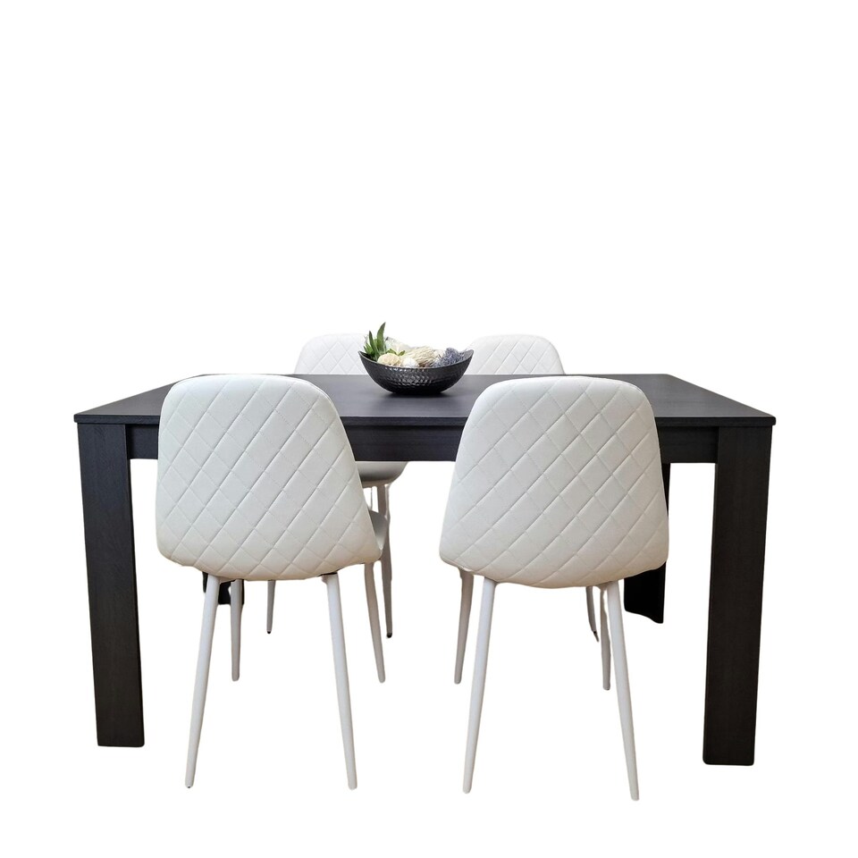 image 1 of Dining Table Set with 4 Chairs Dining Room, Kitchen table set of 4 Grey