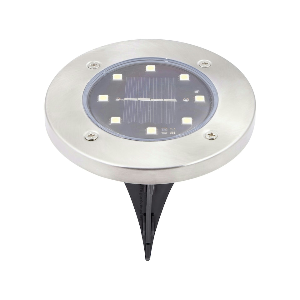 image 1 of GardenKraft Stainless Steel Solar Ground Lights