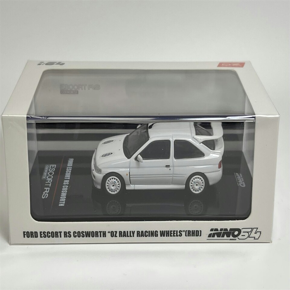 image 1 of Ford Escort RS Cosworth White RHD With OZ Rally Racing Wheels 1:64 Inno IN64FERSWHIRHDOZ