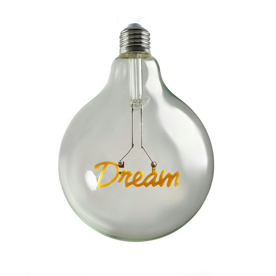 image 1 of ValueLights Vintage Style 2w LED ES E27 Edison Screw Word Script Dream Design Clear Light Bulb - Dream