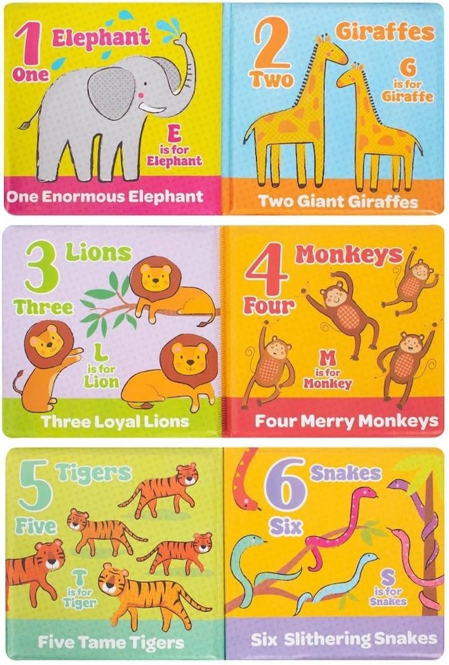image 1 of Pack Of 4 Baby Bath Books Educational Number Letters Stimulating Sensory