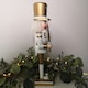 image 3 of 30cm Wooden Christmas Nutcracker Soldier Decoration with White Body and Shoes