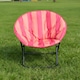 image 2 of OHS Stripe Moon Camping Chair Round Folding Outdoor Garden Seat | Multi | Pink/Orange