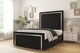 image 2 of Sloomy Sofia Chrome Black Plush Bed Frame With 50" Upholstered Headboard 4' Small Double