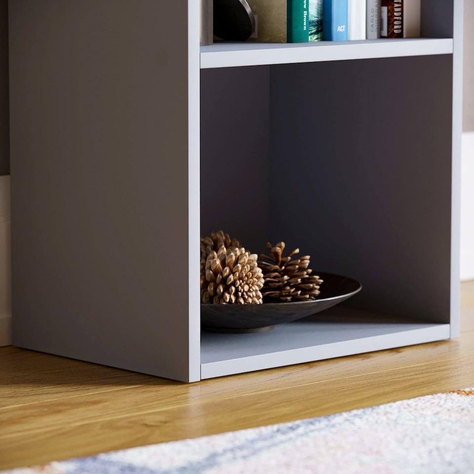 image 1 of Vida Designs Oxford 3 Tier Cube Bookcase Display Storage, Grey