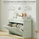 image 5 of HOMCOM Shoe Storage Bench with Cushion and Flip-Drawer | Green