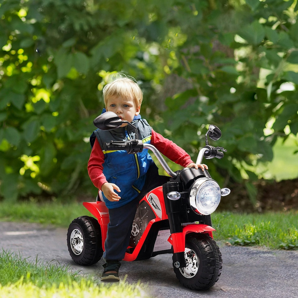 image 1 of HOMCOM Kids 6V Electric Motorcycle Ride-On Toy Battery 18 - 36 Months Red