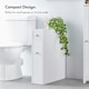 image 2 of VonHaus Holbrook White Slim Bathroom Storage Unit with Drawers