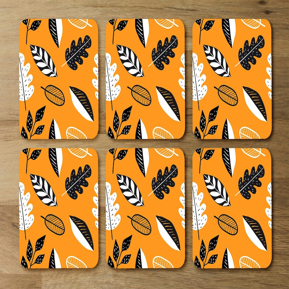 image 1 of doodle leaves (Coaster)