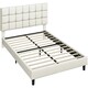 image 2 of Yaheetech 150 cm W × 200 cm L Upholstered Bed Frame Beige