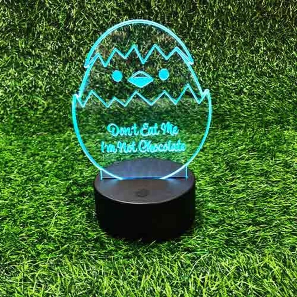 image 1 of Easter Hatchling Clear Acrylic Sign with LED Light Base