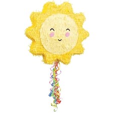 Smiling Sun Shaped Pull String Pinata 45cm