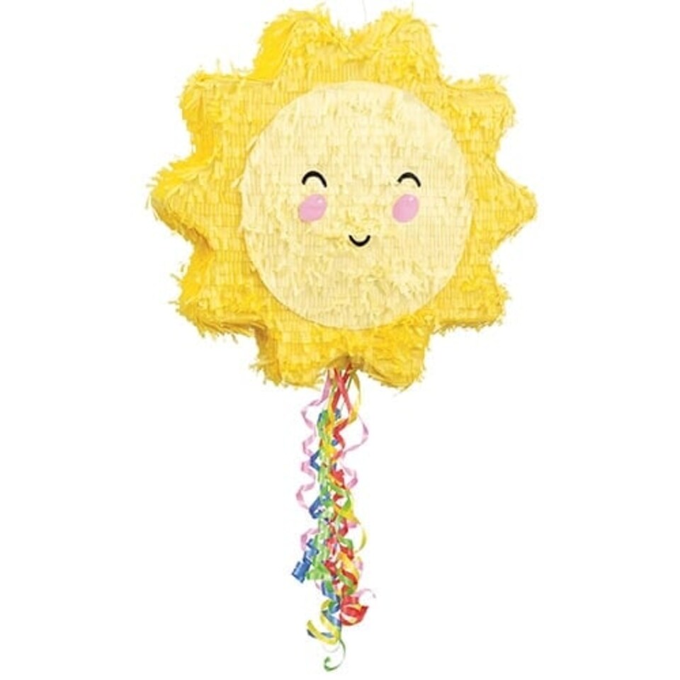 Smiling Sun Shaped Pull String Pinata 45cm
