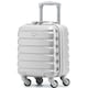 image 1 of 40x30x20cm Wizz Air & Vueling Maximum Size Free Cabin Carry On Lightweight 4 Wheel ABS Hard Case Suitcases Cabin Carry On Hand Luggage Silver | Silver | Cabin Bag
