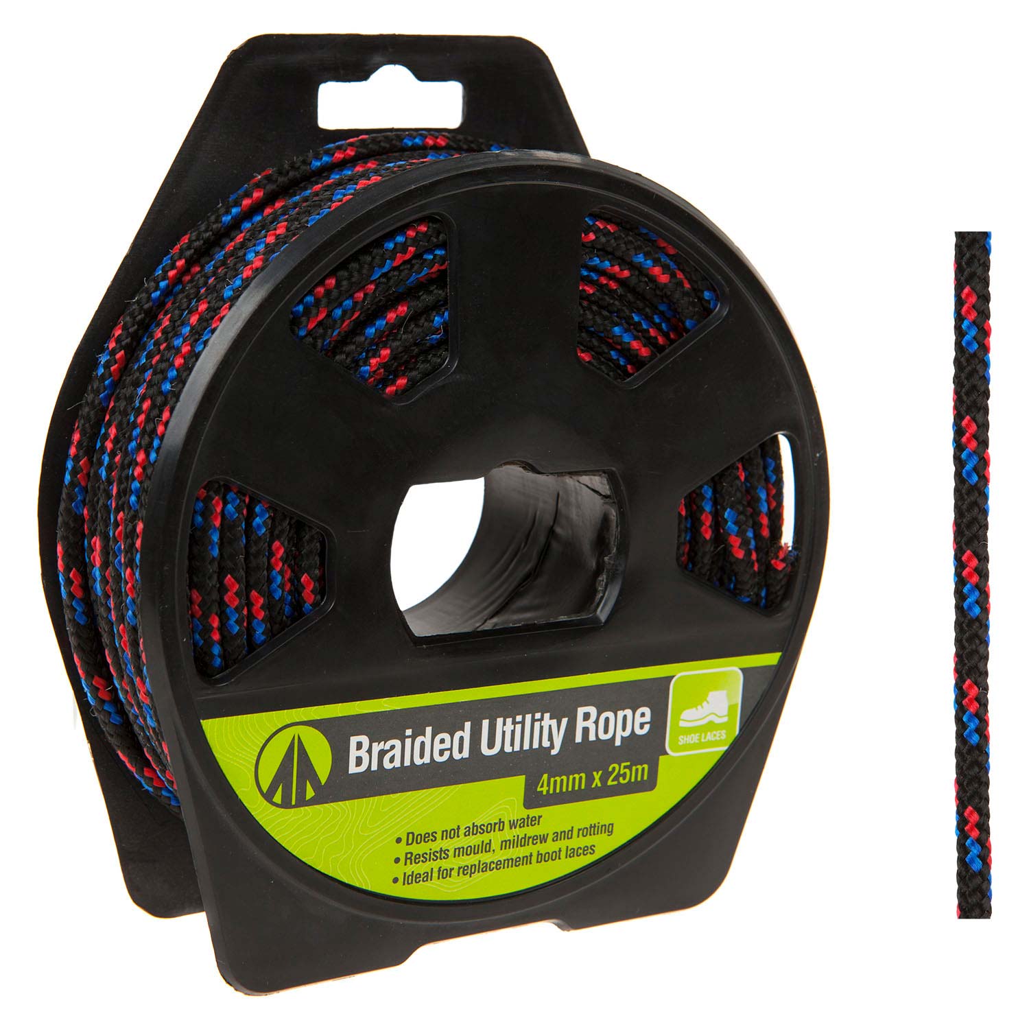 VFM e-Store 25M Utility Rope With Casing Waterproof Mould Resistant x 25m Red in Black