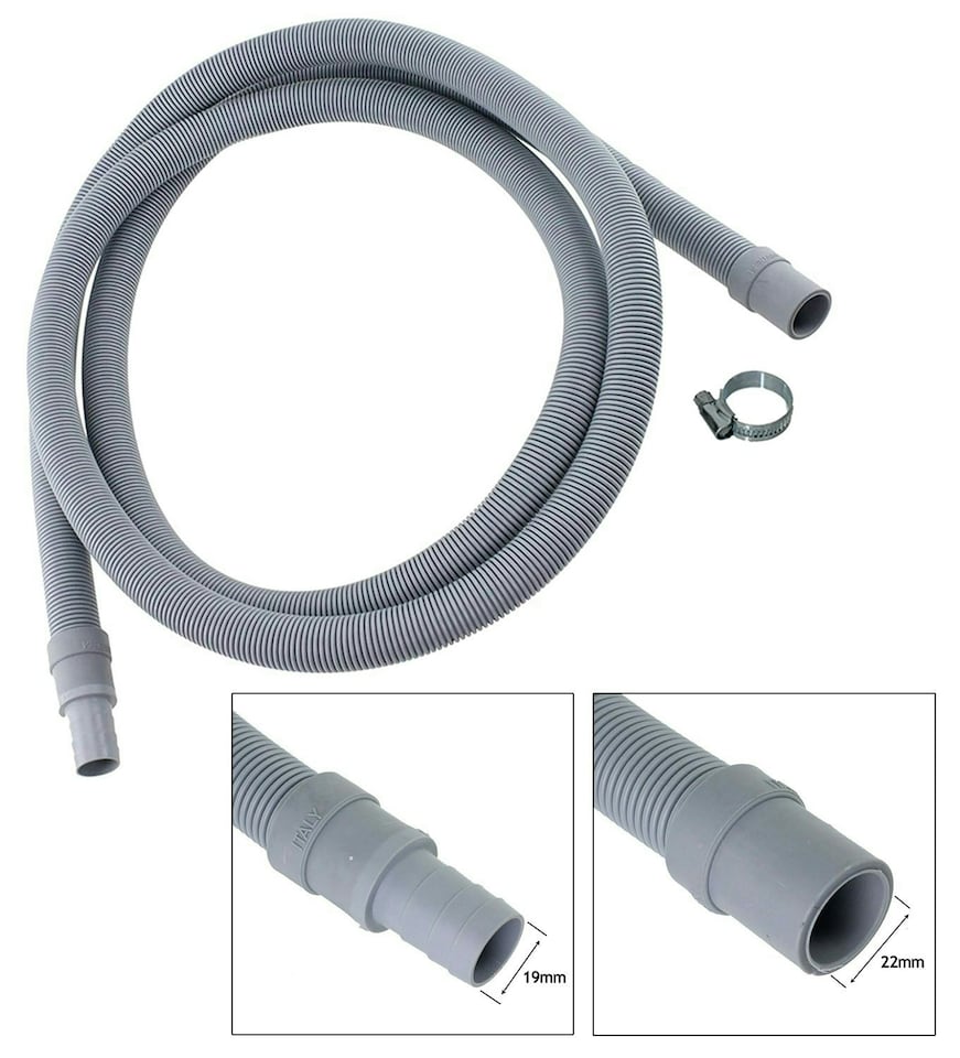 image 1 of SPARES2GO Universal Washing Machine / Dishwasher Fill Hose + Drain Hose Extension Set (5 Metre)