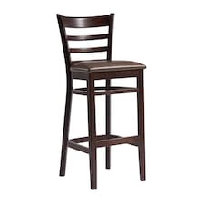 Teldon Barstool - Medium Brown - Upholstered in Vintage Brown. Green