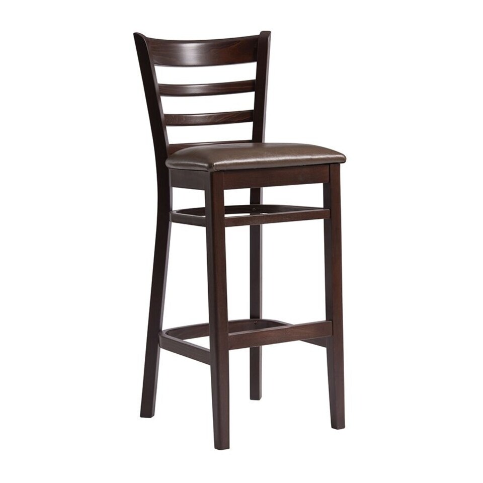 Teldon Barstool - Medium Brown - Upholstered in Vintage Brown. Green
