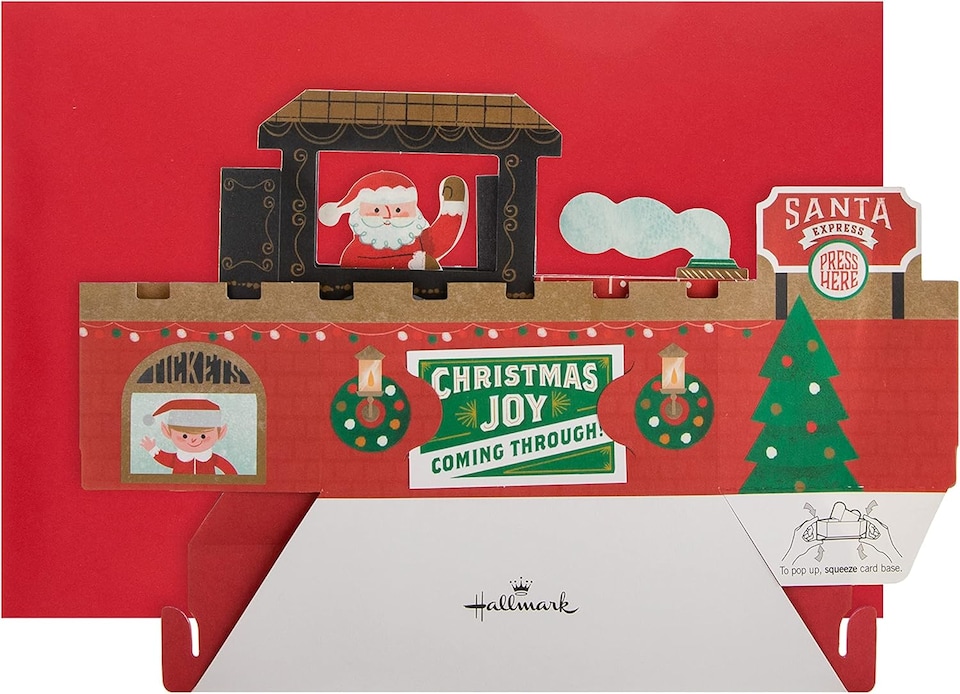 image 1 of Santa's Polar Express Musical Motion Wheel Pop Up 3D Christmas Card