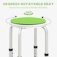 image 6 of HOMCOM 360 Swivel Seat Bath Shower Stool, Adjustable Height Shower Chair with Aluminium Frame Non-Slip Feet Chair Safe Support Home Assistance, Green