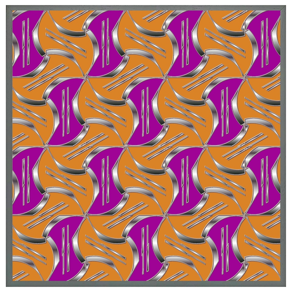 image 1 of Geo metalic shapes (Picture Frame) White | M