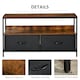 image 5 of HOMCOM TV Cabinet, TV Console Unit with 2 Foldable Linen Drawers Rustic Brown