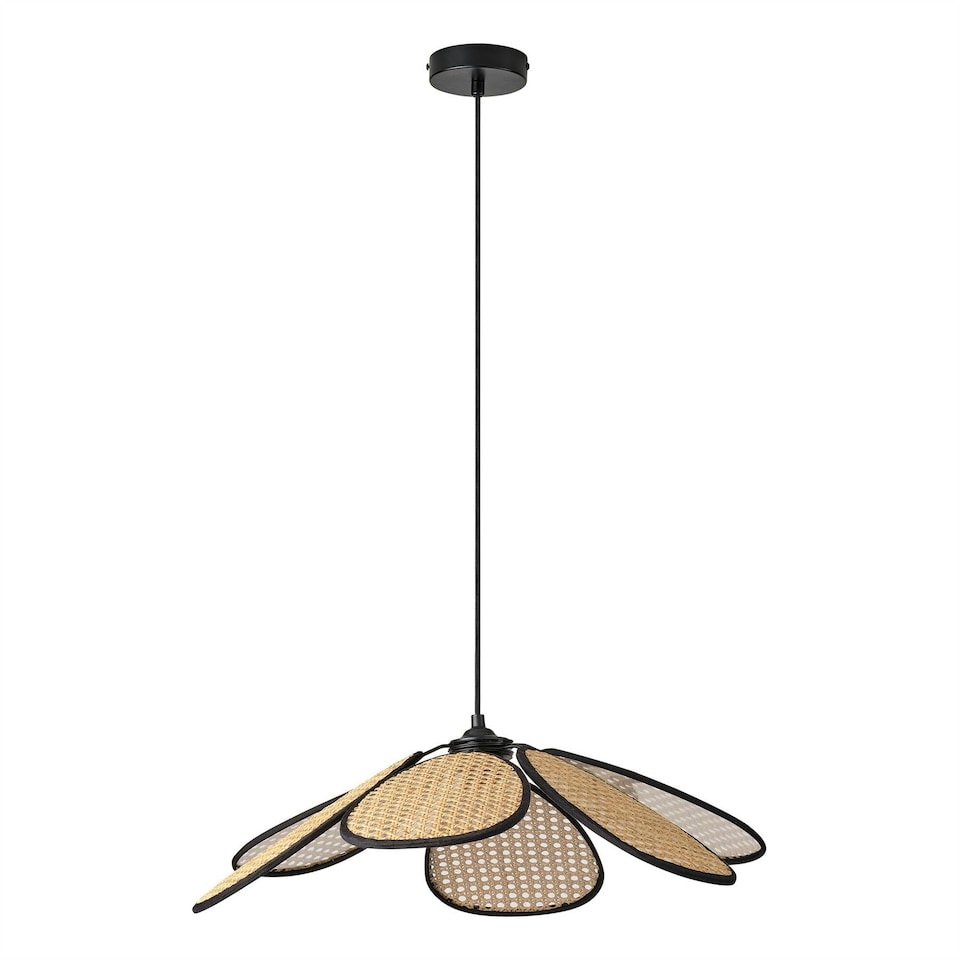 image 1 of Osram Decor Rattan Daisy Pendant Ceiling Light 580 E27 Brown Cream