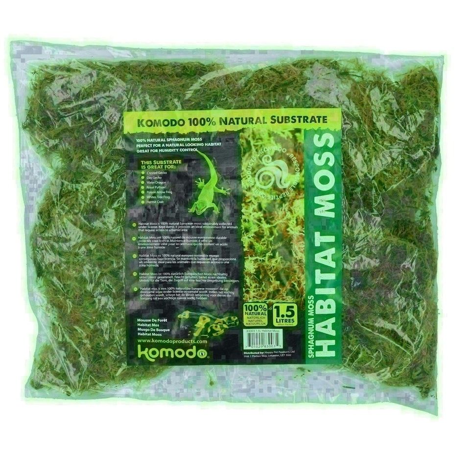 image 1 of 1 Pack of 1.5L Habitat Moss Natural Substrate For Reptile Frog Snake Gecko