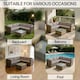 image 10 of Alivio 5-Seater PE Rattan Patio Corner Sofa Set with Table, Anti-UV Cushions