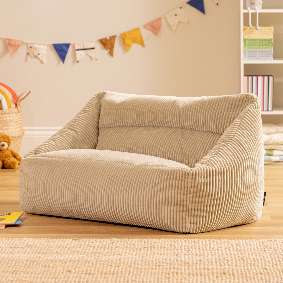 image 1 of icon Kids Cecila Jumbo Cord Sofa Bean Bag, Stone