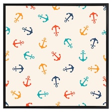 Multi coloured anchors (Picture Frame) Black | M