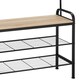 image 9 of Coat Stand - shoe rack, seat, 2 shelves and 9 coat hooks | Brown | industrial wood light, oak Sonoma | One Size | 1