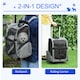 image 2 of PawHut Pet Travel Backpack Bag Cat Puppy Dog Carrier w/ Trolley and Telescopic