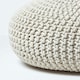 image 4 of Homescapes Natural Large Round Cotton Knitted Pouffe Footstool | Cream | 70 x 23 cm