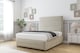 image 3 of Sloomy Monaco Cream Plush Divan Bed Base 2 Drawers Right Side With 54 Inch Floor Standing Headboard & 12 Inch Matching Footboard | Cream | Cream | Double | 1