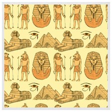 Egyptians & sphinx (Picture Frame) White | L