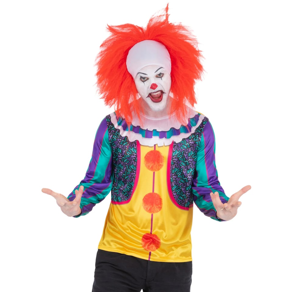 image 1 of IT Classic Unisex Adult Pennywise Costume Top | Multi | Multicoloured | L | 1