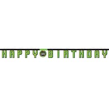 Gaming Party Happy Birthday Cardboard Jointed Letter Banner 218cm