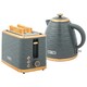 image 1 of HOMCOM Kettle and Toaster Set 1.7L Rapid Boil Kettle & 2 Slice Toaster Grey