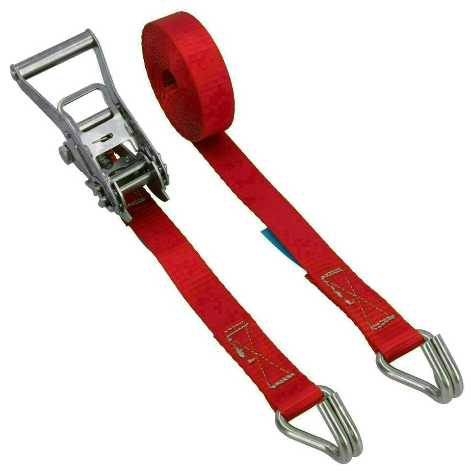 image 1 of 8pk Ratchet Strap Stainless Steel Boat Trailer 3.7m 25mm Marine Grade Claw Hook